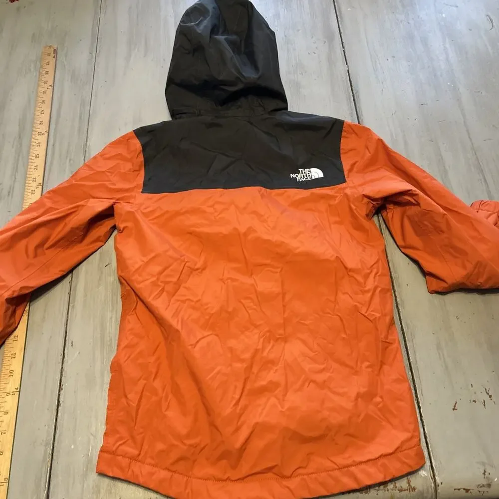 The North Face Warm Storm Orange Gray Hooded Waterproof Jacket Boys M 10/12